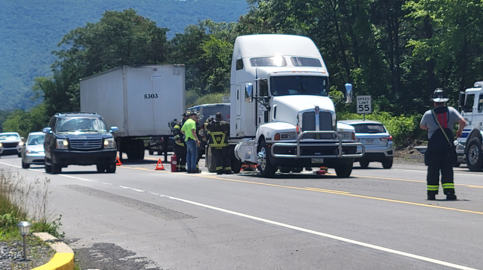 Crews deal with vehicle fire